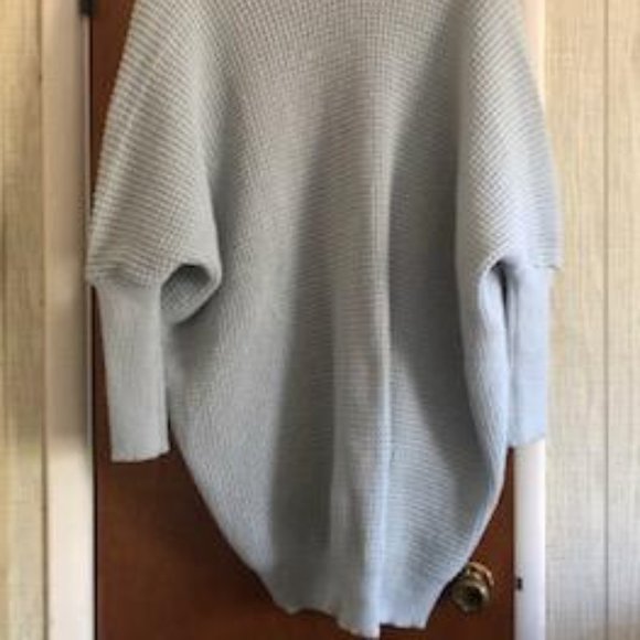 Baby Blue, Oversized, Open Front, Soft, Cocoon Sweater, Size: Small - Picture 4 of 9